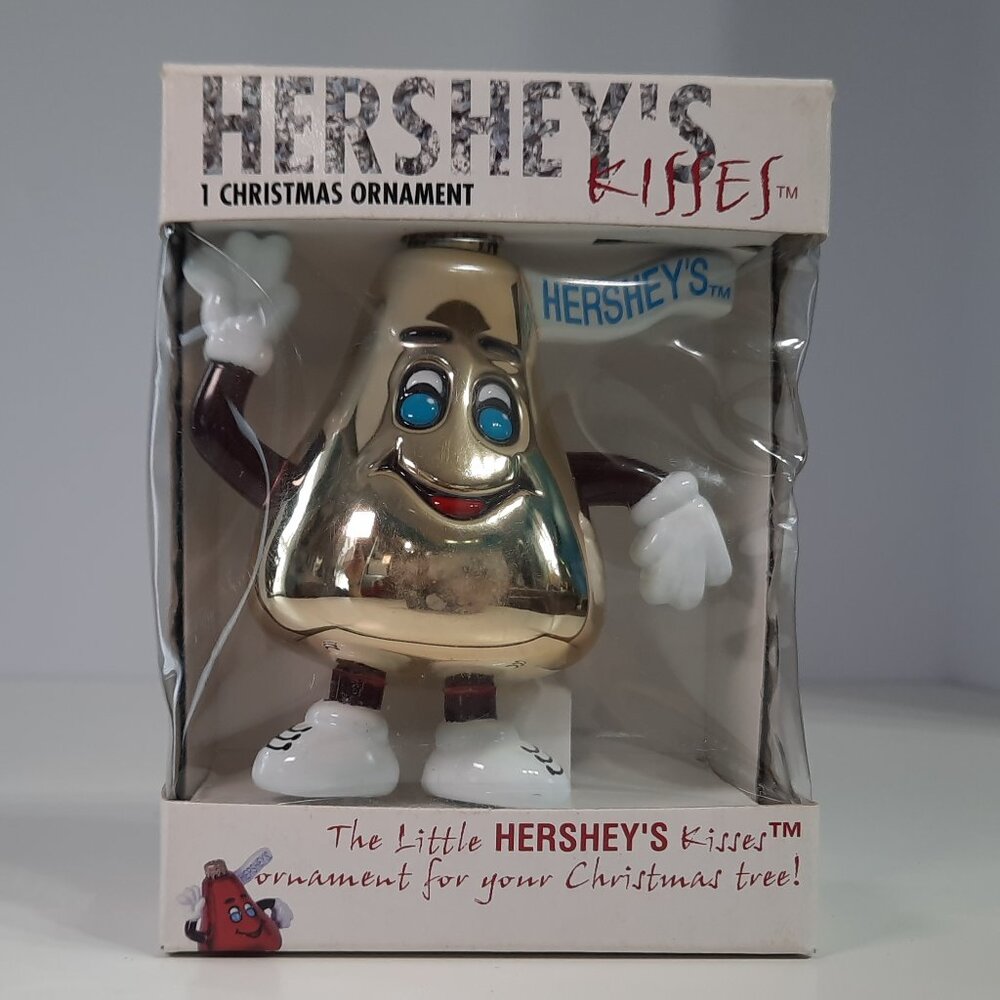 1998 Hershey's Kisses Gold Christmas Ornament NIB Vintage Holiday Decor